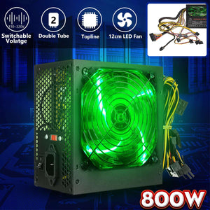 800W  110~220V PC Power Supply 12cm LED silent Fan with Intelligent temperature control Intel AMD ATX 12V for Desktop computer