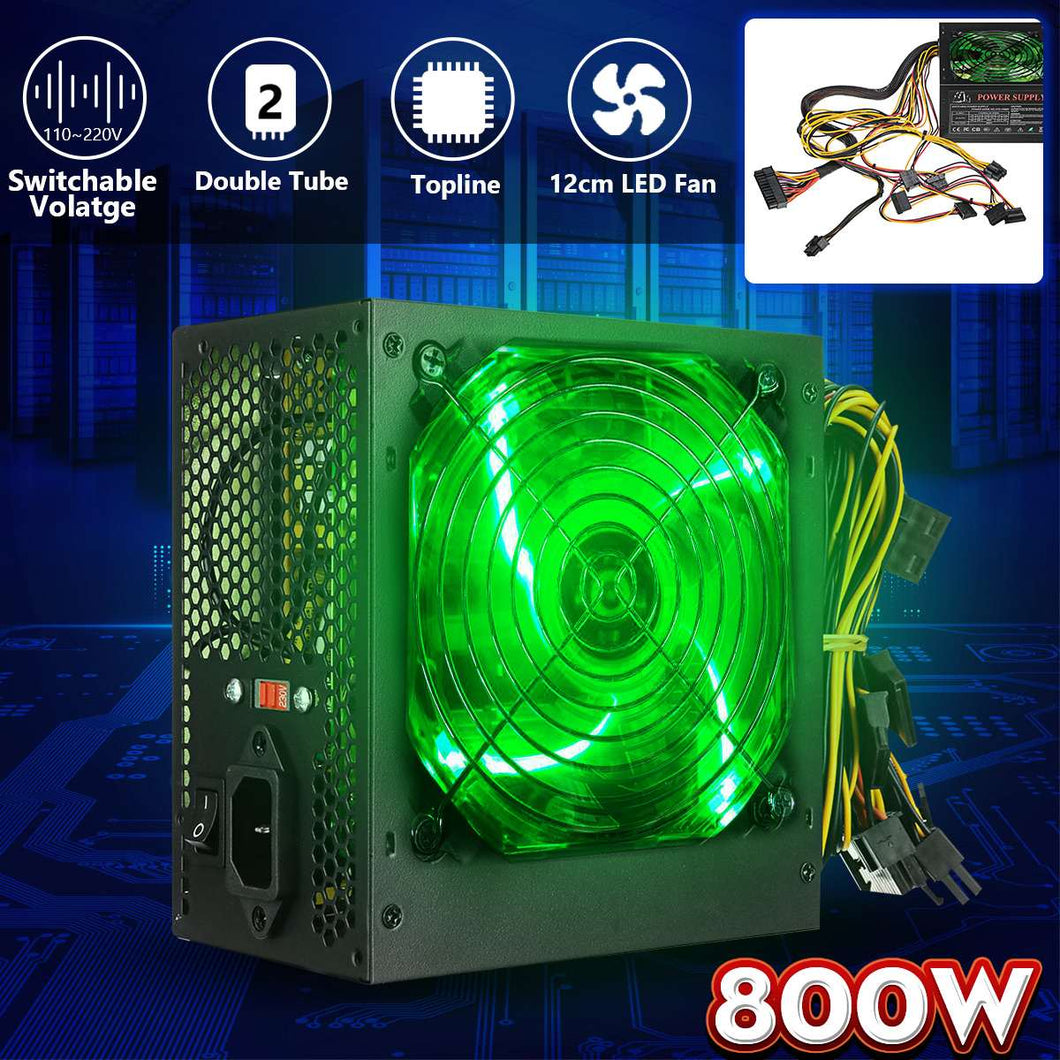 800W  110~220V PC Power Supply 12cm LED silent Fan with Intelligent temperature control Intel AMD ATX 12V for Desktop computer