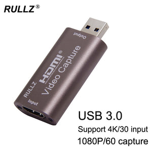 Rullz Video Capture Card USB 3.0 2.0 HDMI Video Grabber Record Box fr PS4 Game DVD Camcorder HD Camera Recording Live Streaming